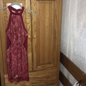 burnt red and tan dress